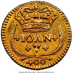 Anverso de 1 Pinto - João V (cecas de Lisboa, Río y Minas)