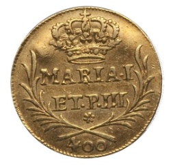 Anverso de 1 Pinto - María I y Pedro III (ceca de Lisboa)