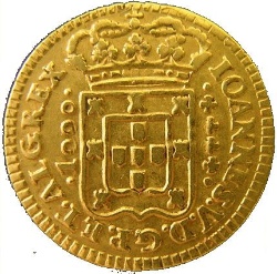 Anverso de 1 Quartinho - João V (cecas de Lisboa, Oporto, Río, Bahía y Minas)