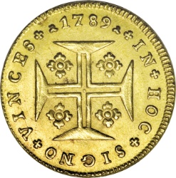 Reverso de 1 Quartinho - María I (ceca de Lisboa)