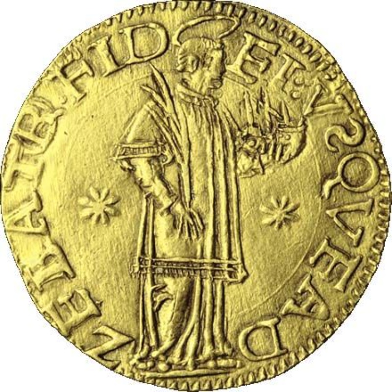 Reverso de 1 São Vicente "P-O" - João III (ceca de Oporto)