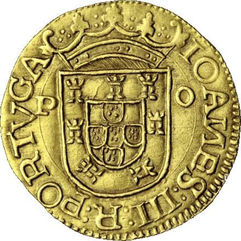 Anverso de 1 São Vicente "P-O" - João III (ceca de Oporto)