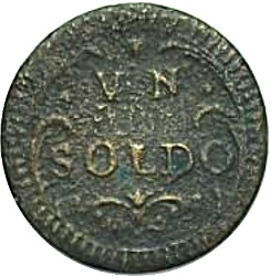 Reverso de 1 Soldo - Ercole III d'Este