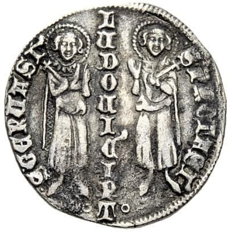 Moneda 1 Soldo - Louis de Bavaria y Azzone | 1329 - Reverso Reverso de 1 Soldo - Louis de Bavaria y Azzone