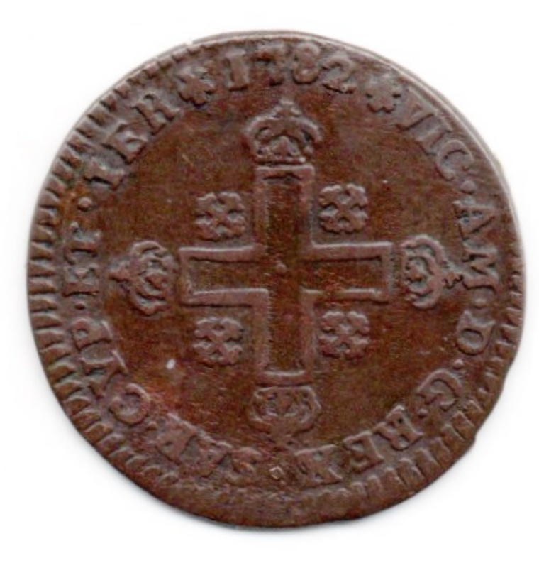 Reverso de 1 Soldo - Vittorio Amedeo III