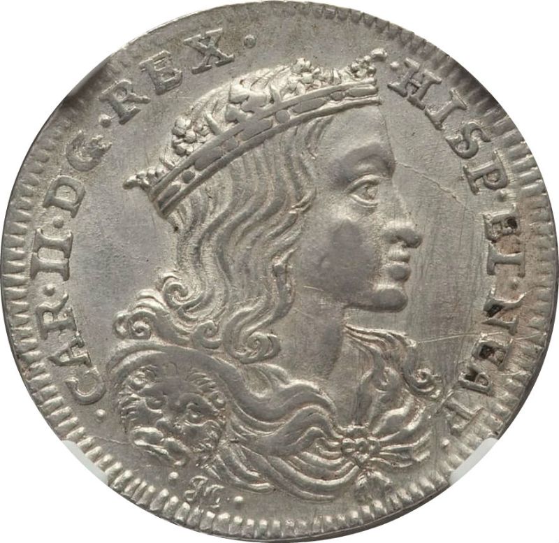 Moneda 1 Tari - Carlos II | 1691 - 1700 - Anverso Anverso de 1 Tari - Carlos II