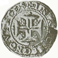 Reverso de 1 Tostão "Fecha en anverso" - João IV (1ª serie, Lisboa)