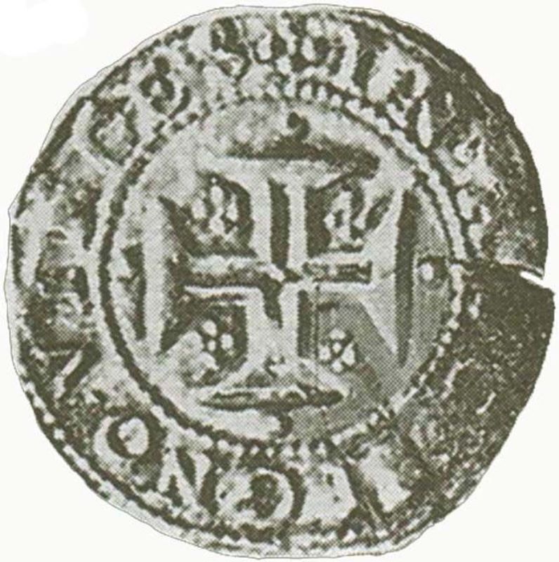 Reverso de 1 Tostão "Fecha en anverso" - João IV (1ª serie, Lisboa)