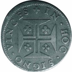 Reverso de 1 Tostão - Pedro II (Príncipe corona, ceca de Lisboa)