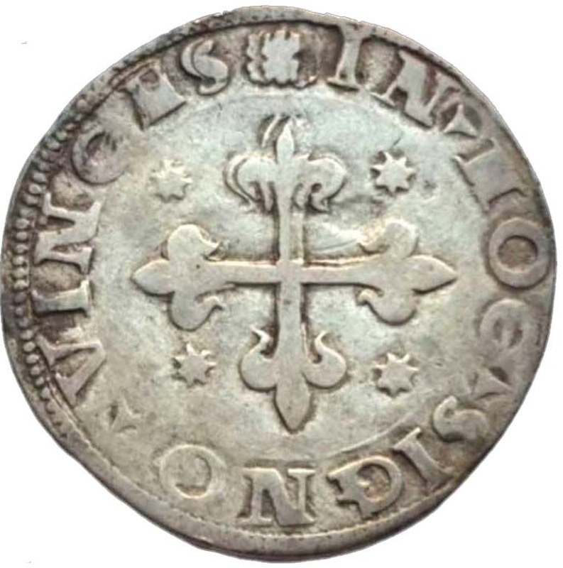 Reverso de 1 Tostão - Sebastião I (1er tipo, ceca de Lisboa)