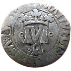 Anverso de 1 Vintem - Manuel I (ºMº; ·P·, Ceca de Oporto)
