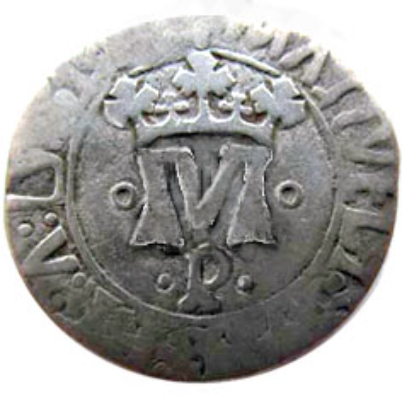 Anverso de 1 Vintem - Manuel I (ºMº; ·P·, Ceca de Oporto)