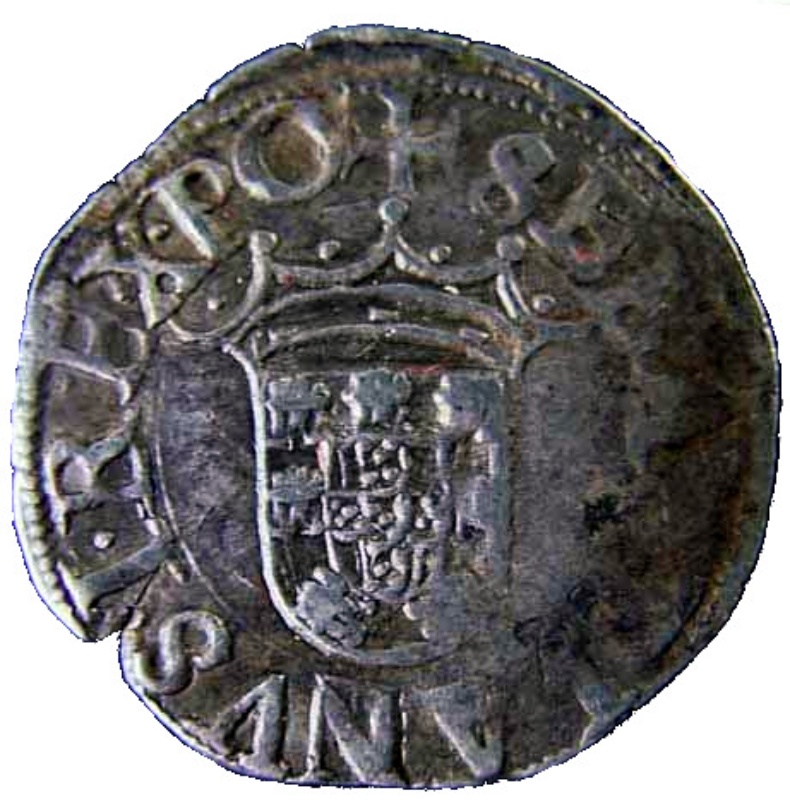 Reverso de 1 Vintém "S" - Sebastião I