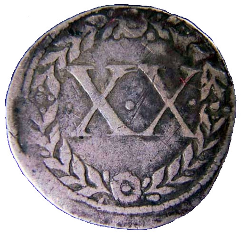 Moneda 1 Vintem (XX) - João III (ceca de Lisboa) | 1555 - 1557 - Reverso Reverso de 1 Vintem (XX) - João III (ceca de Lisboa)