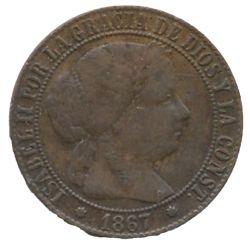 Reverso de 1 céntimo de Escudo - Isabel II