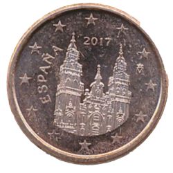 Anverso de 1 céntimo de euro (2º tipo)