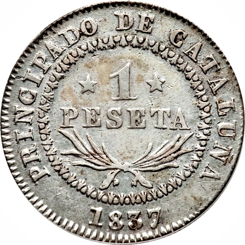 Reverso de 1 Peseta - Principado de cataluña