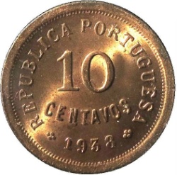 Anverso de 10 Centavos de Escudo