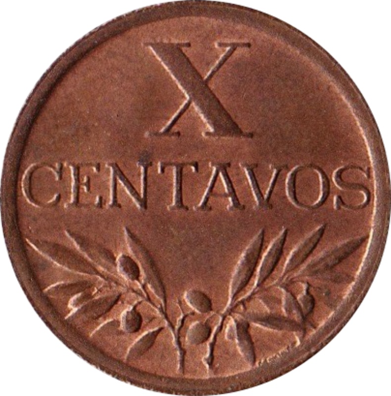 Reverso de 10 Centavos de Escudo