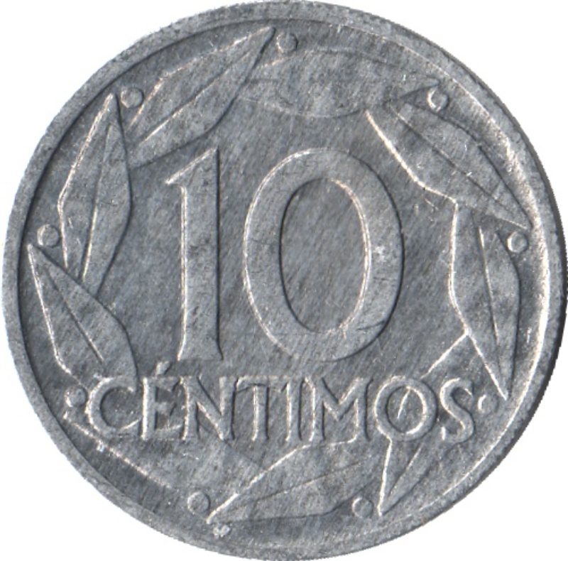Reverso de 10 Céntimos - Francisco Franco
