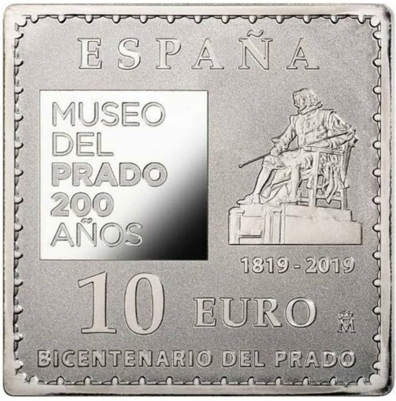 Anverso de 10 Euros (200 años del Museo del Prado - Velázquez)