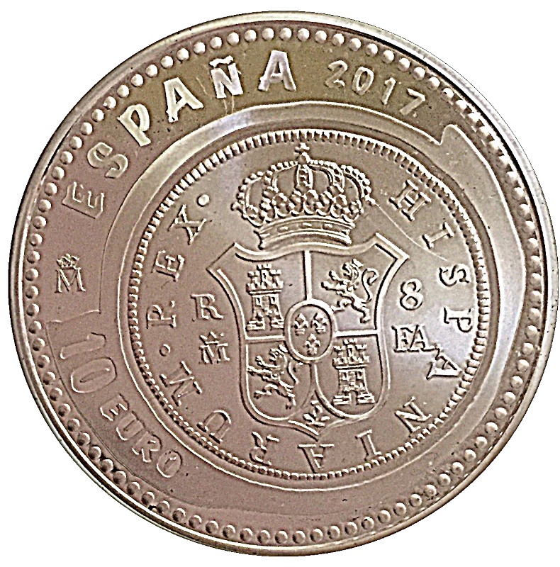 Moneda 10 Euros (8 Reales de Carlos IV) | 2017 - Anverso Anverso de 10 Euros (8 Reales de Carlos IV)