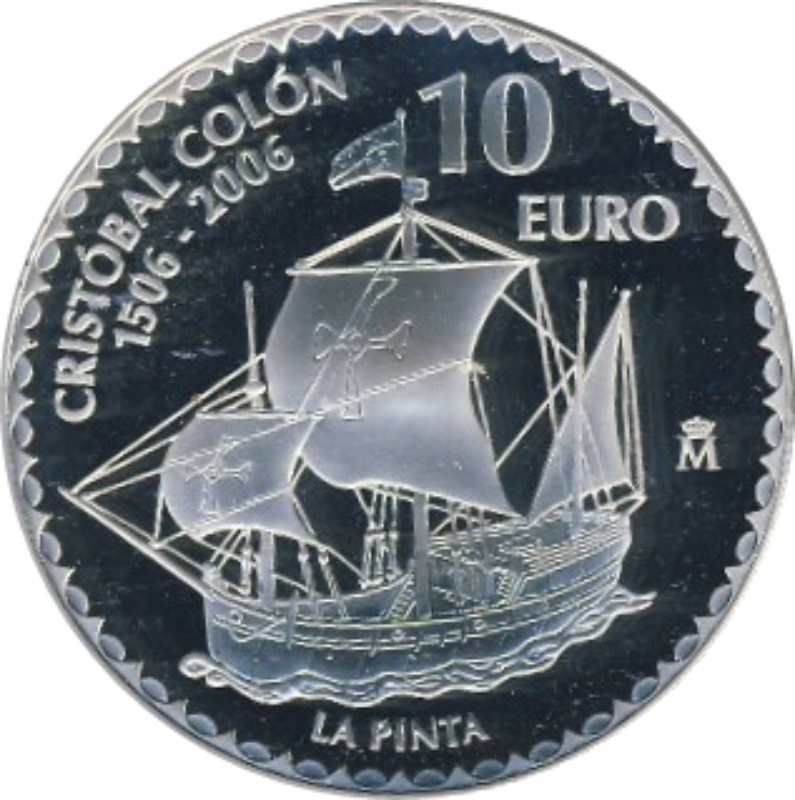 Moneda 10 Euros (Colón - La Pinta) | 2006 - Reverso Reverso de 10 Euros (Colón - La Pinta)