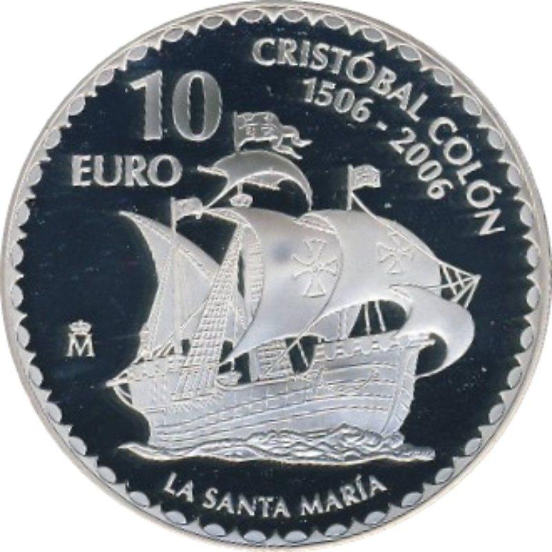 Reverso de 10 Euros (Colón - La Santa María)