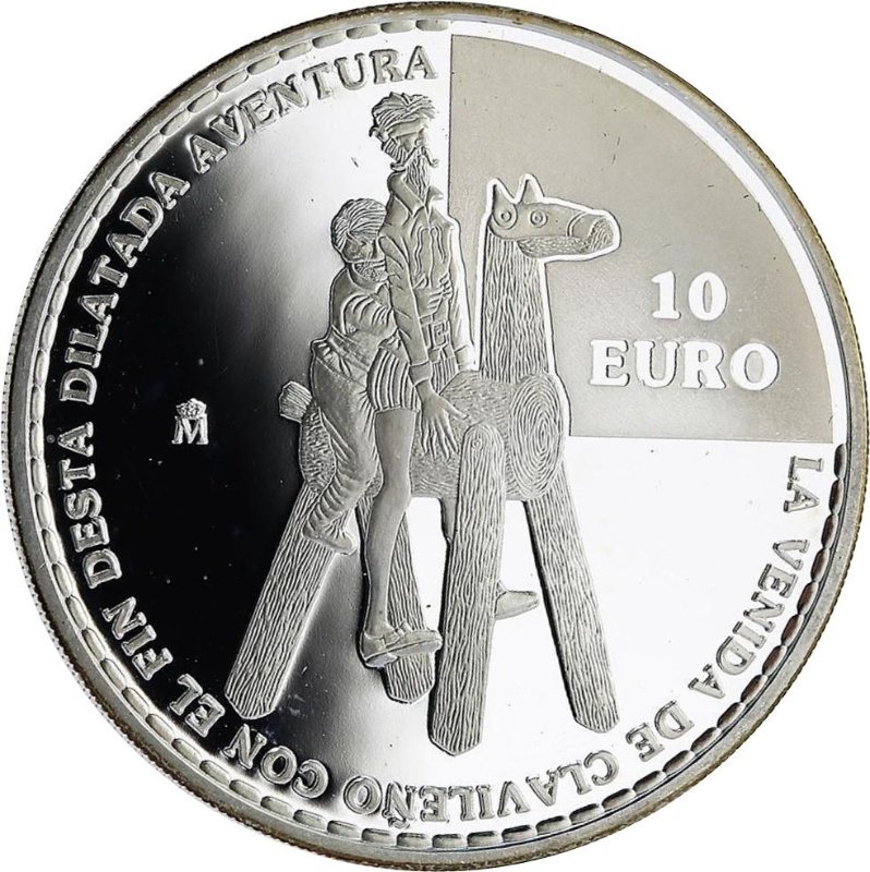 Moneda 10 Euros (Don Quijote - Clavileño) | 2005 - Reverso Reverso de 10 Euros (Don Quijote - Clavileño)