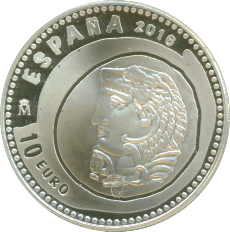 Anverso de 10 Euros (Dracma ligero de Gadir)