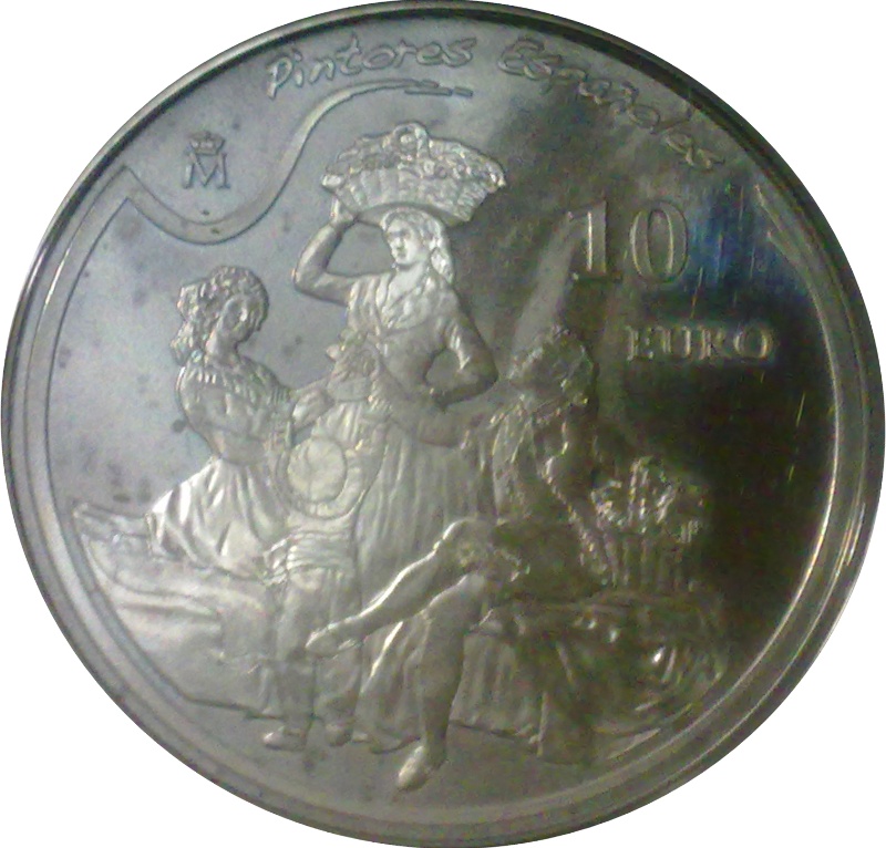 Moneda 10 Euros (Francisco de Goya - La vendimia) | 2010 - Reverso Reverso de 10 Euros (Francisco de Goya - La vendimia)