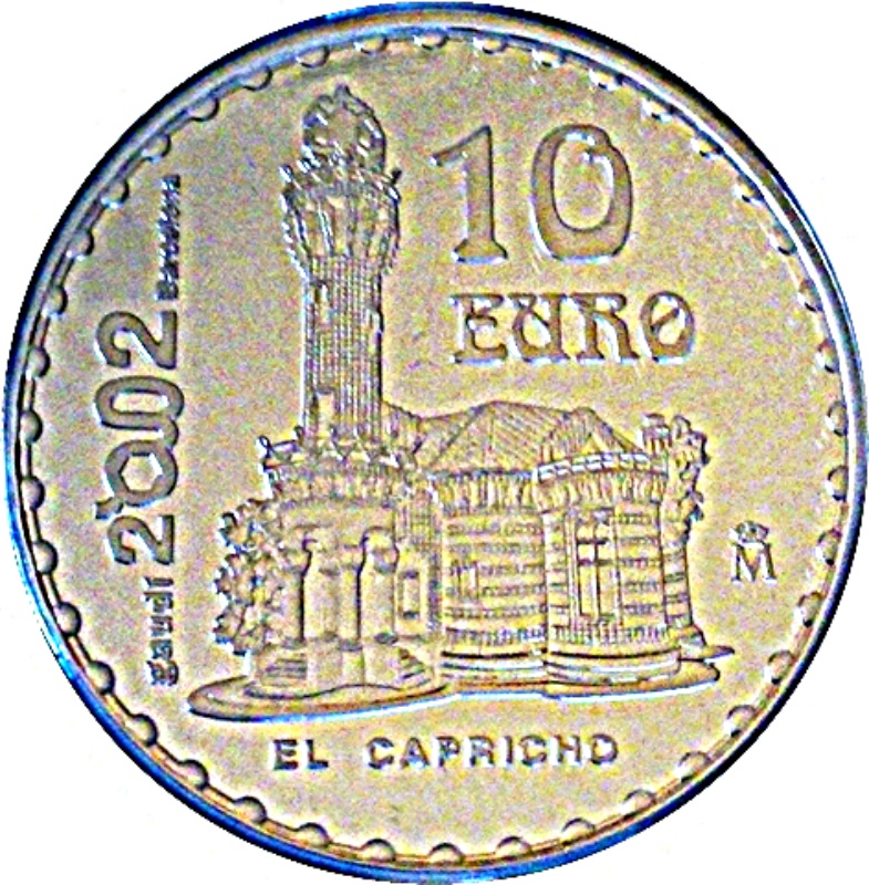 Reverso de 10 Euros (Gaudi - El Capricho)