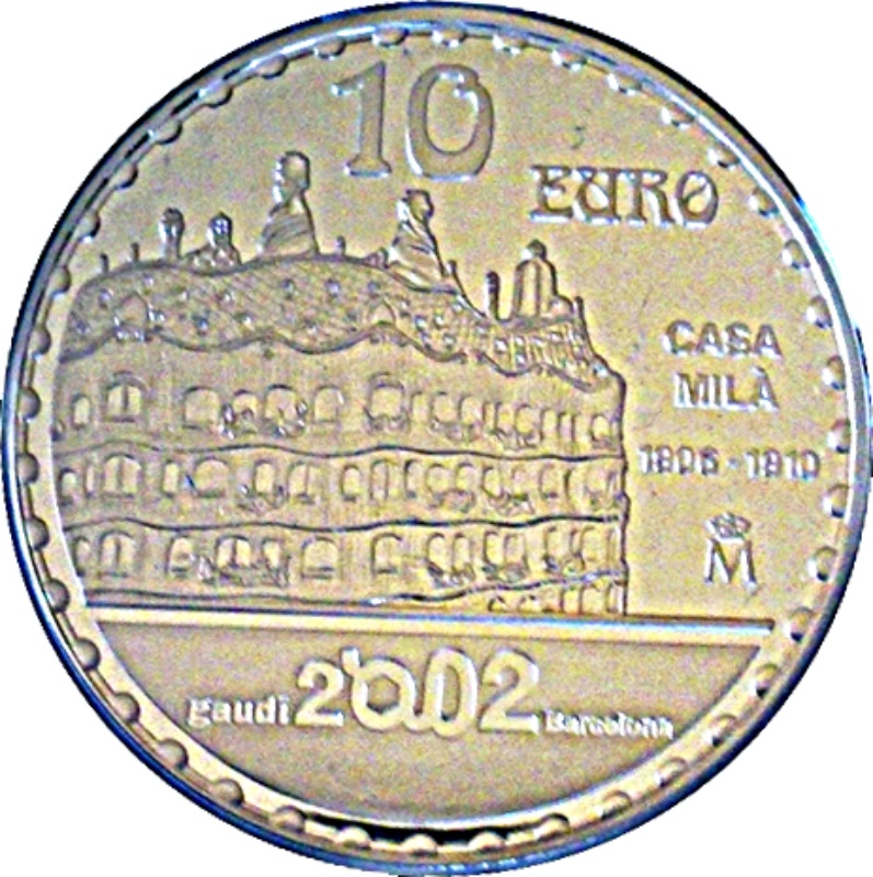 Reverso de 10 Euros (Gaudi - La Casa Milà)