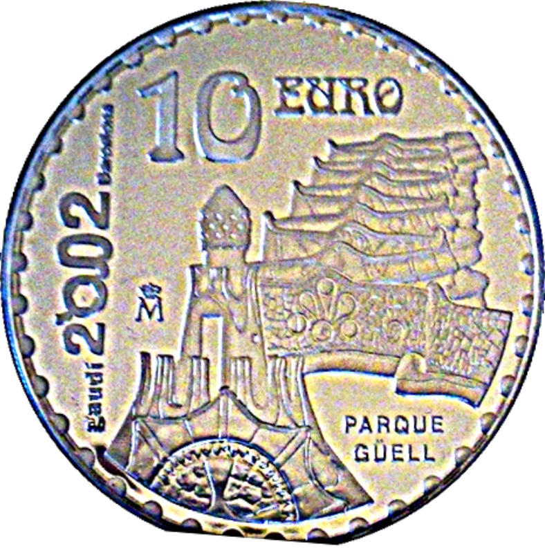 Reverso de 10 Euros (Gaudi - Park Güell)