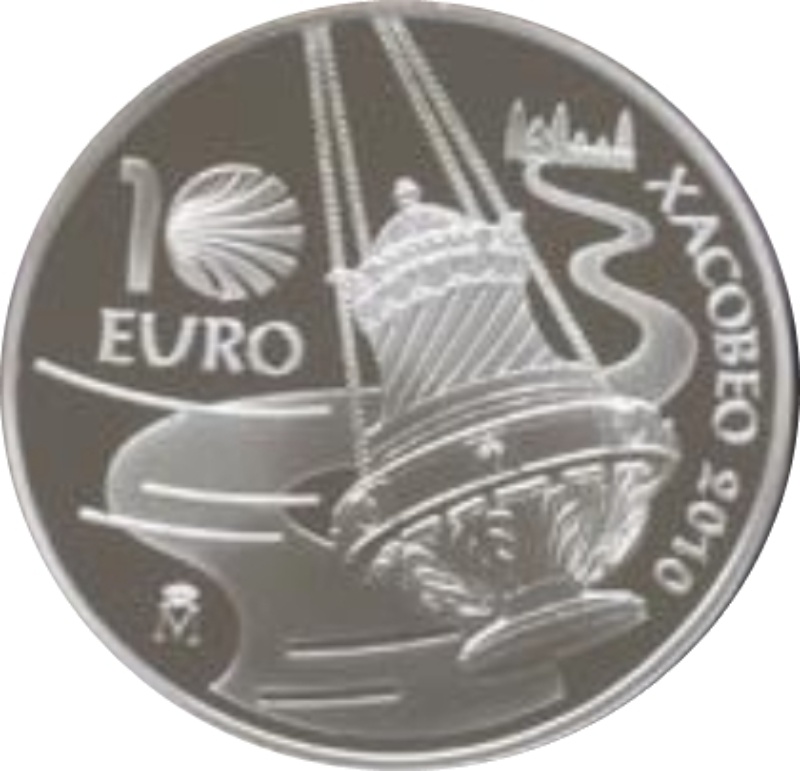 Reverso de 10 Euros - Juan Carlos I (Año Santo 2010 - Santiago el Mayor)