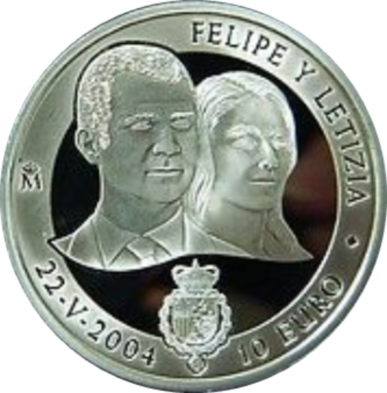 Reverso de 10 Euros - Juan Carlos I (Boda del Príncipe Felipe y Letizia)