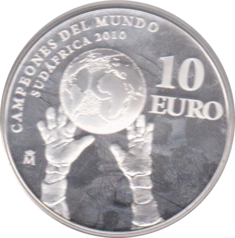 Reverso de 10 Euros - Juan Carlos I (Copa del Mundo FIFA)