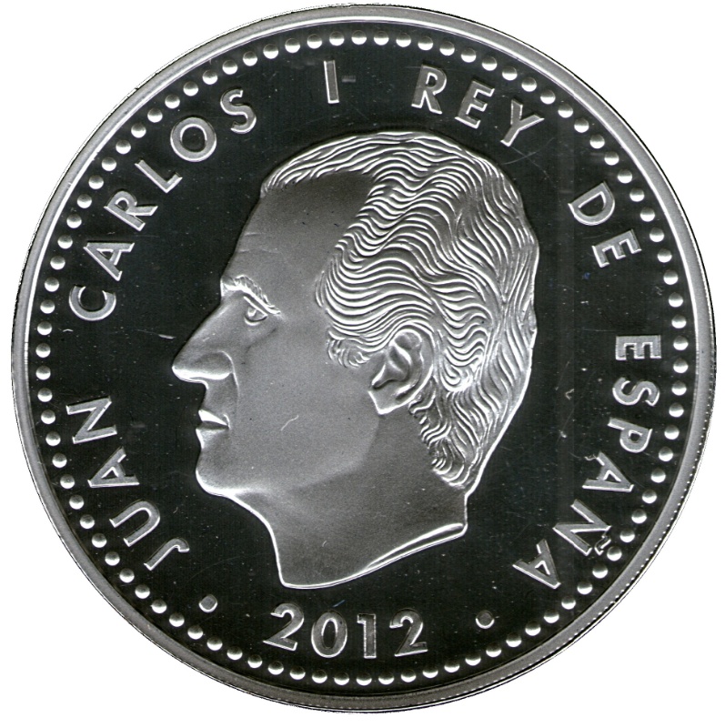 Moneda 10 Euros - Juan Carlos I (Copa del Mundo FIFA, Brasil 2014) | 2012 - Anverso Anverso de 10 Euros - Juan Carlos I (Copa del Mundo FIFA, Brasil 2014)