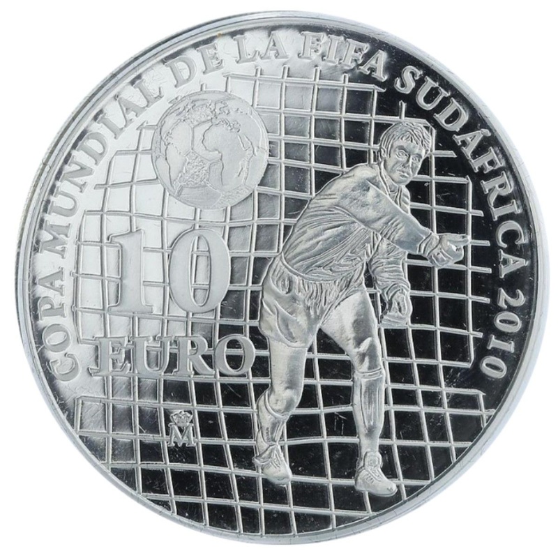 Reverso de 10 Euros - Juan Carlos I (Copa del Mundo FIFA, Sudáfrica)