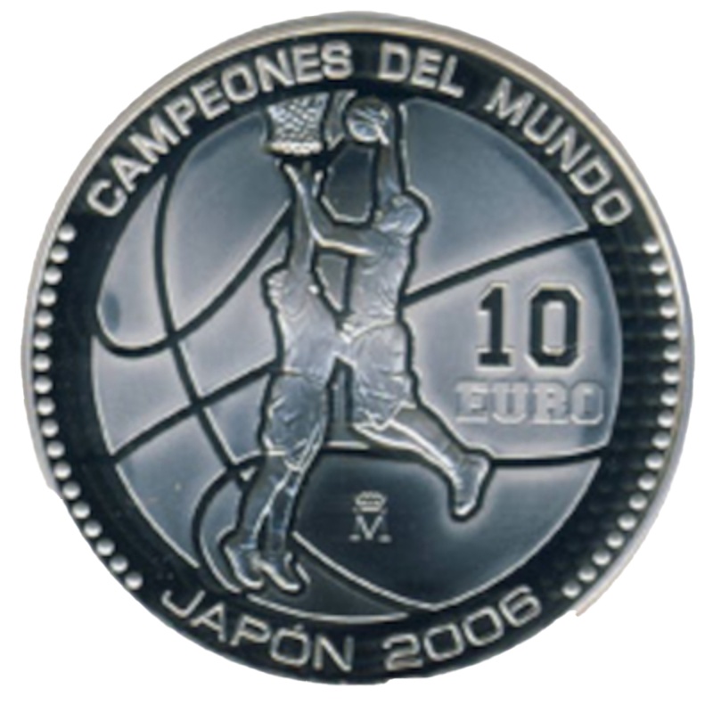 Reverso de 10 Euros - Juan Carlos I (España campeones del mundo de Baloncesto)