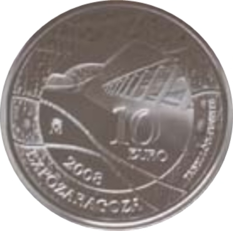 Moneda 10 Euros - Juan Carlos I (Expo Zaragoza - Pabellón Puente) | 2007 - Reverso Reverso de 10 Euros - Juan Carlos I (Expo Zaragoza - Pabellón Puente)