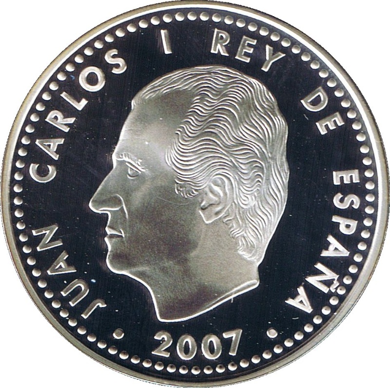 Moneda 10 Euros - Juan Carlos I (Expo Zaragoza - Pabellón Puente) | 2007 - Anverso Anverso de 10 Euros - Juan Carlos I (Expo Zaragoza - Pabellón Puente)
