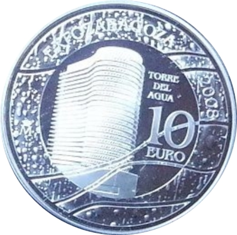 Reverso de 10 Euros - Juan Carlos I (Expo Zaragoza - Torre del Agua)