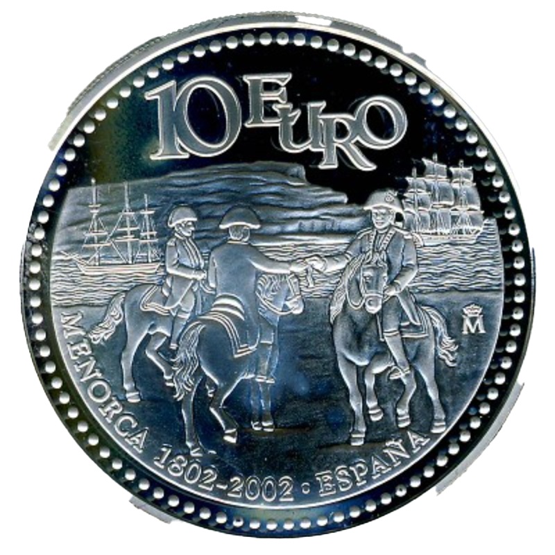 Anverso de 10 Euros - Juan Carlos I (Incorporación de Menorca a la Corona Española)