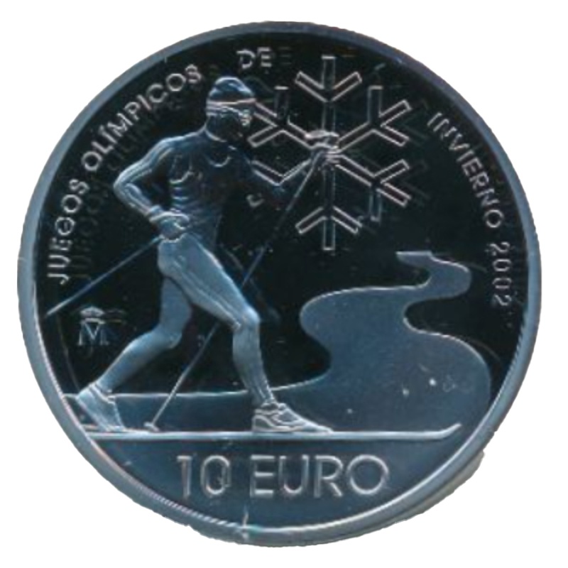 Anverso de 10 Euros - Juan Carlos I (Juegos Olímpicos Salt Lake City)