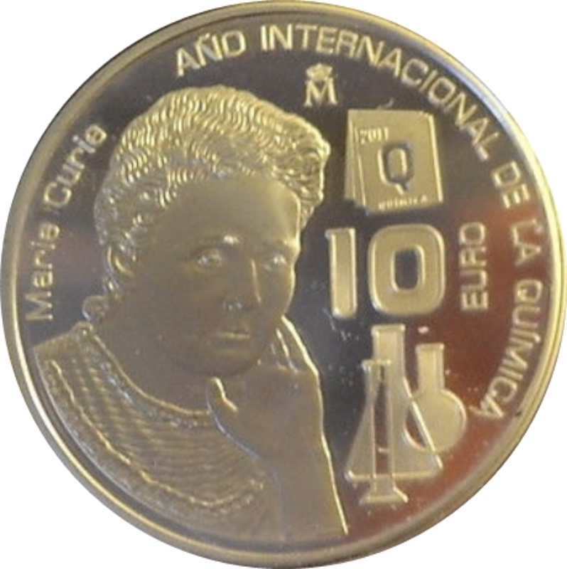 Moneda 10 Euros - Juan Carlos I (Marie Curie) | 2011 - Reverso Reverso de 10 Euros - Juan Carlos I (Marie Curie)