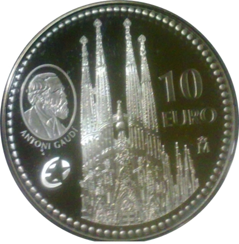 Reverso de 10 Euros - Juan Carlos I (Sagrada Familia de Gaudí)