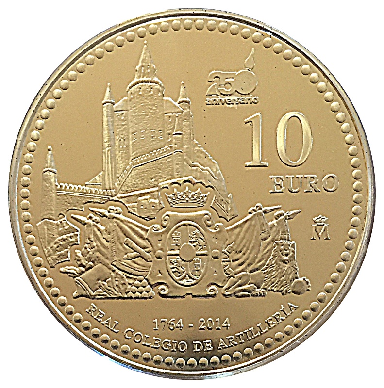 Reverso de 10 Euros (Real Escuela de Artillería)