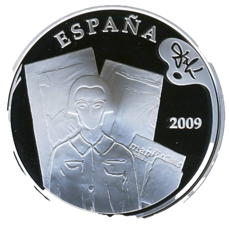 Moneda 10 Euros (Salvador Dalí - Retrato de Picasso) | 2009 - Reverso Reverso de 10 Euros (Salvador Dalí - Retrato de Picasso)