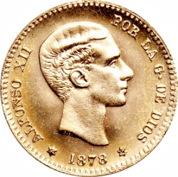 Anverso de 10 Pesetas - Alfonso XII (2º retrato)